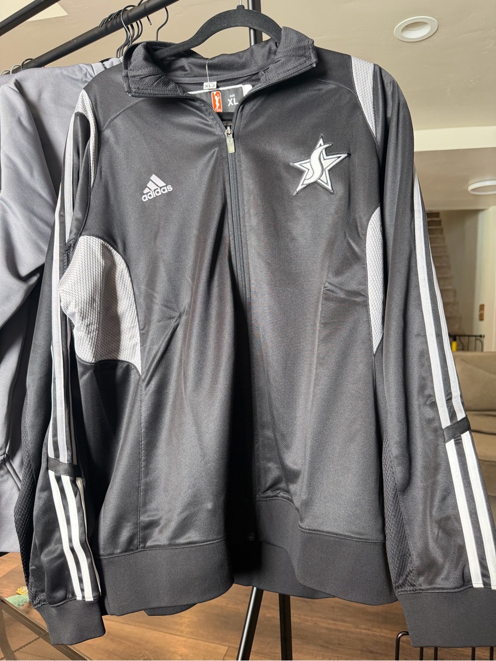 adidas Black and Gray Men's Full-Zip Performance Jacket